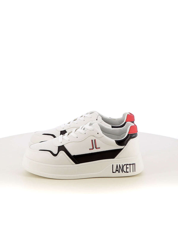 Sneakers stringate uomo LANCETTI 607 bianco nero | Costa Superstore