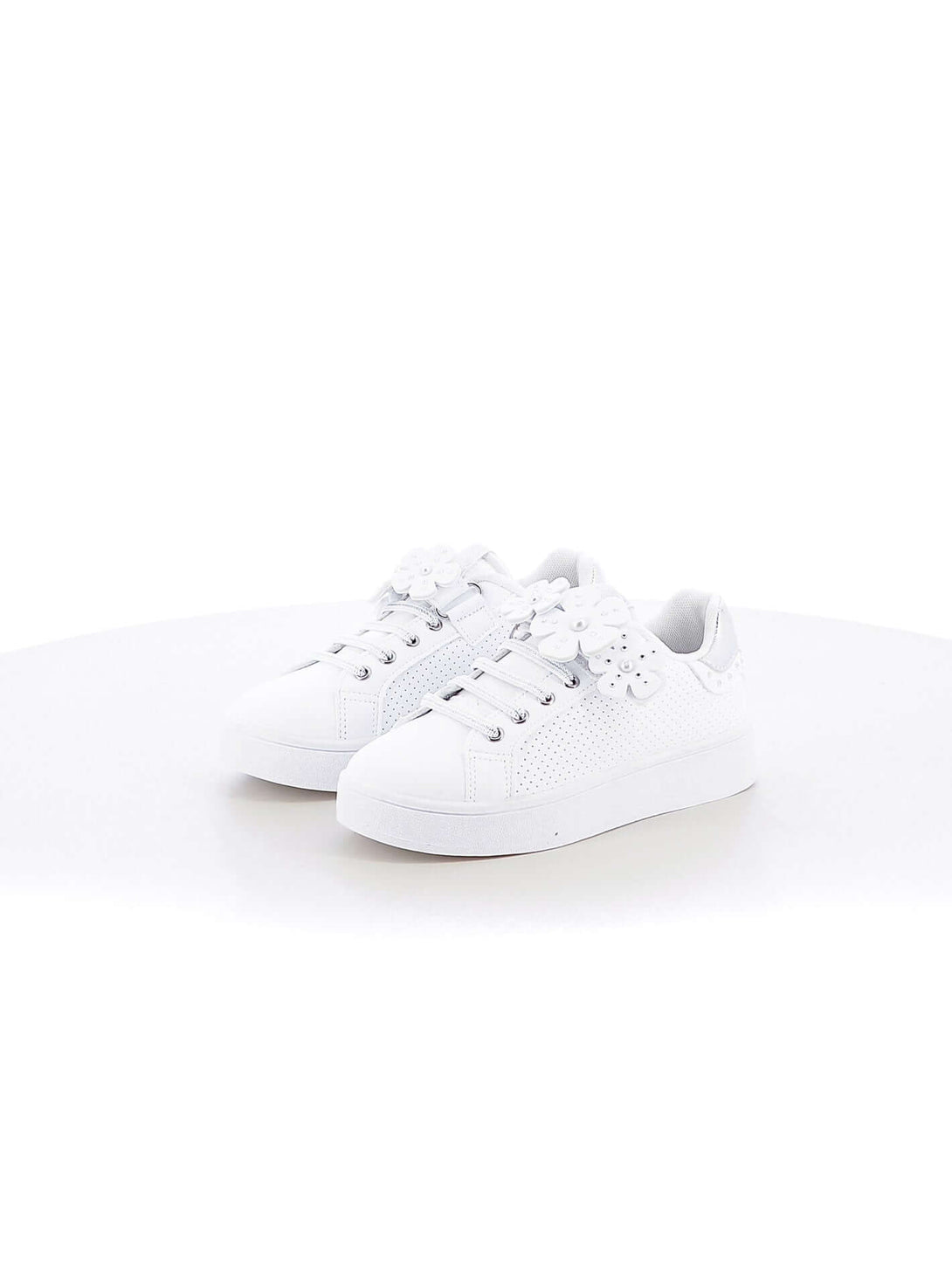 Sneakers con strappi bambina ENRICO COVERI ECG414316 bianco argento | Costa Superstore