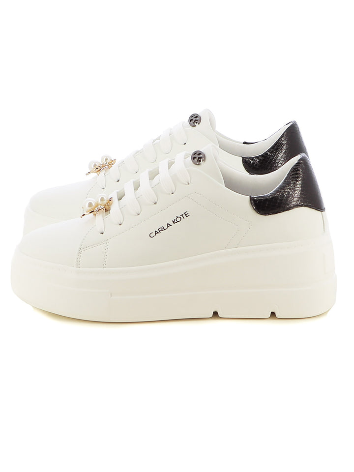 Sneakers stringate donna CARLA KOTE X31-211K bianco nero | Costa Superstore