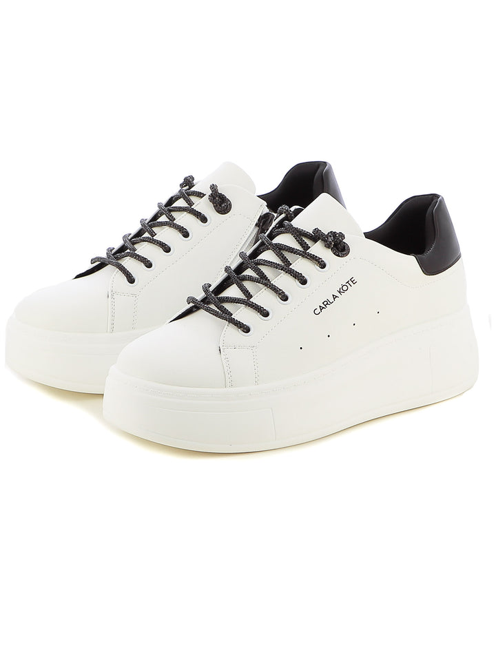 Sneakers stringate donna CARLA KOTE X31-212K bianco nero | Costa Superstore