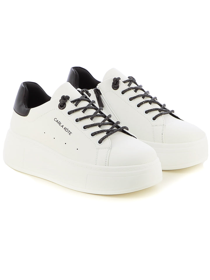 Sneakers stringate donna CARLA KOTE X31-212K bianco nero | Costa Superstore