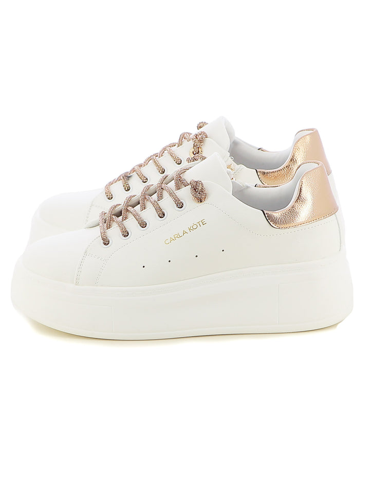 Sneakers stringate donna CARLA KOTE X31-212K bianco oro | Costa Superstore