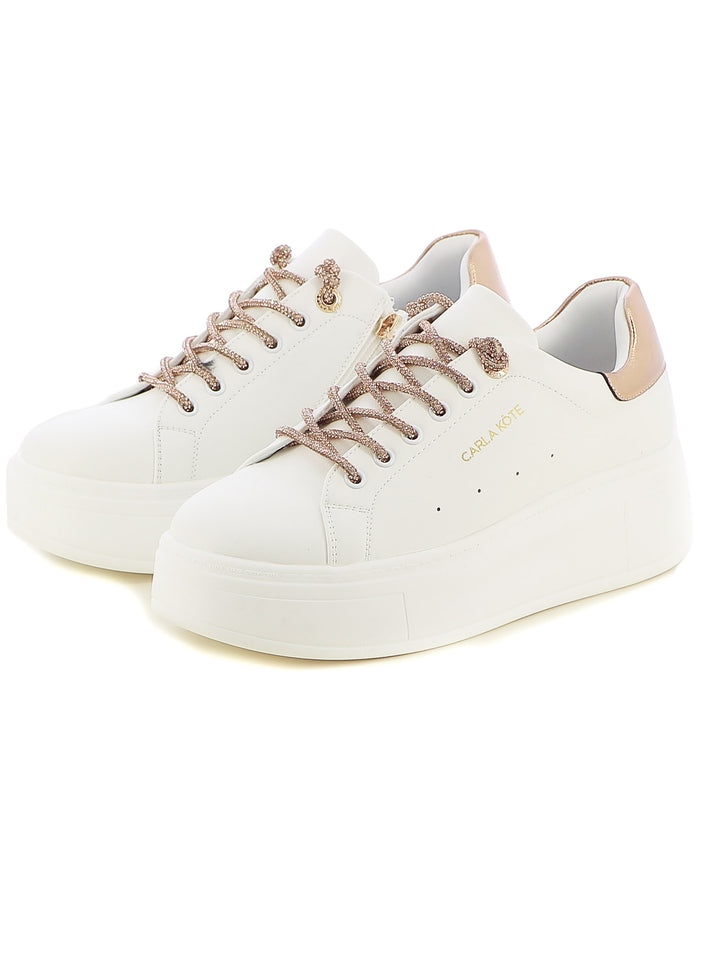 Sneakers stringate donna CARLA KOTE X31-212K bianco oro | Costa Superstore