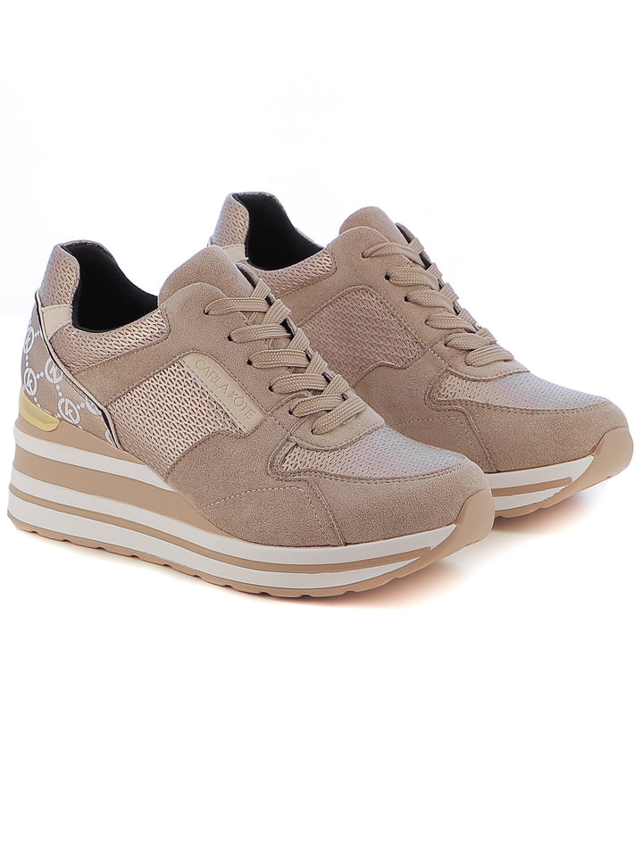 Sneakers stringate donna CARLA KOTE X31-35K beige scuro | Costa Superstore