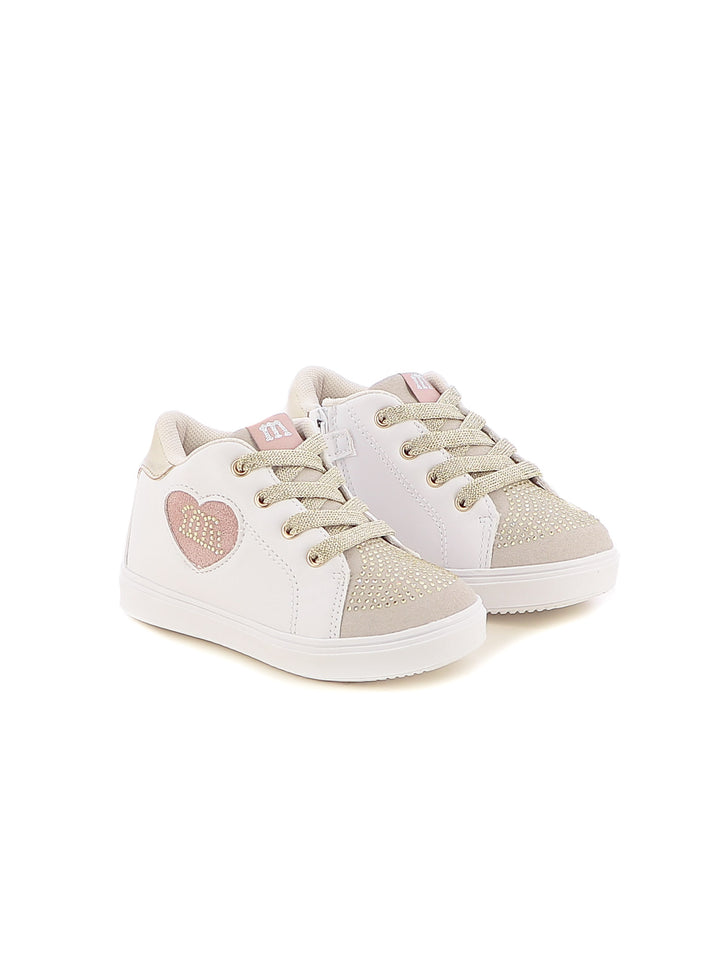 Sneakers a collo alto bambina MELANIA M2504 bianco oro | Costa Superstore