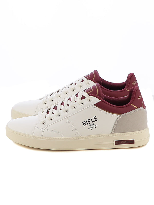 Sneakers stringate uomo RIFLE RFM424H60 bianco rosso | Costa Superstore