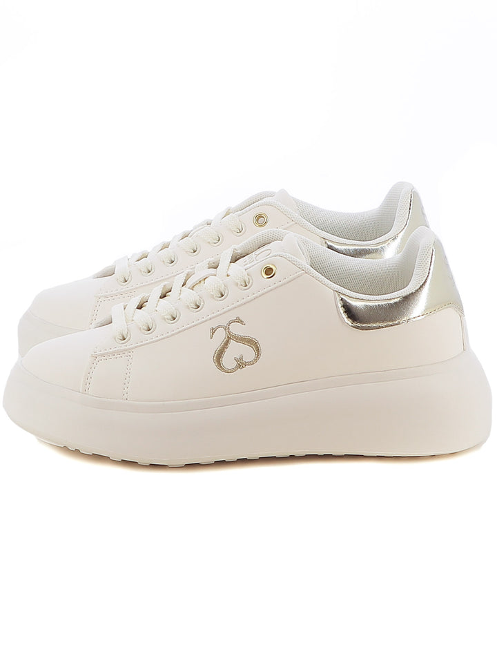 Sneakers stringate donna SOPRANI COUTURE SCW424P16 bianco oro | Costa Superstore