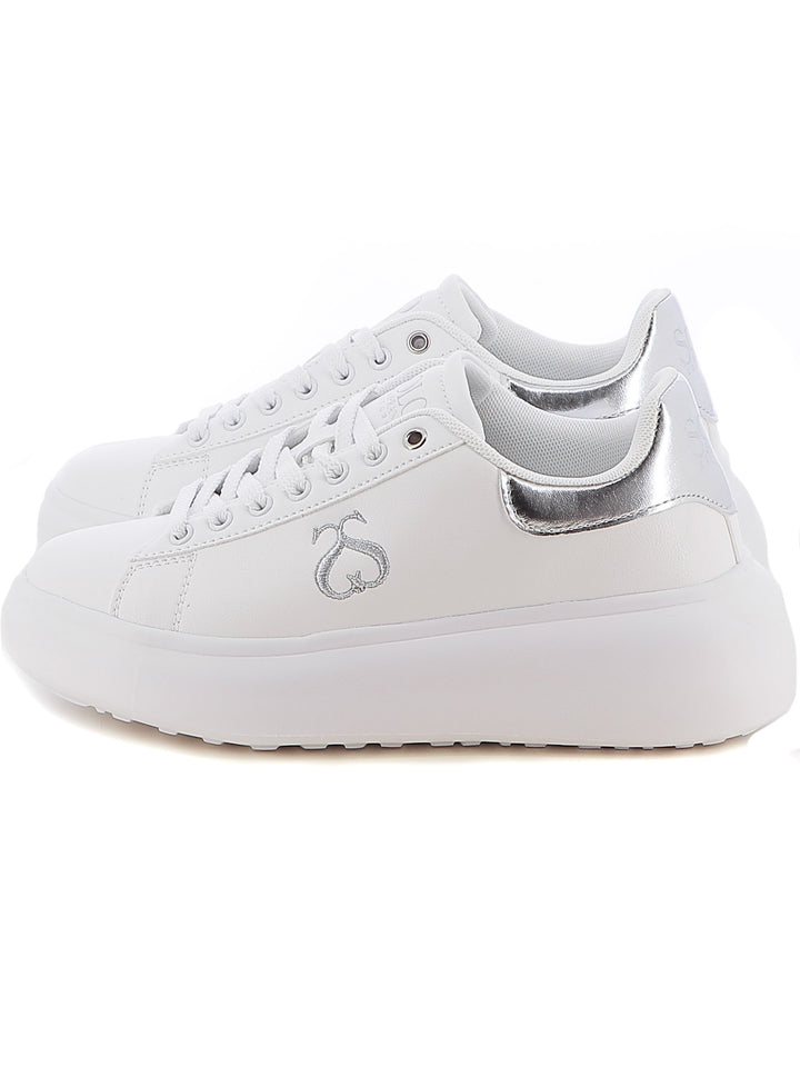 Sneakers stringate donna SOPRANI COUTURE SCW424P16 bianco argento | Costa Superstore