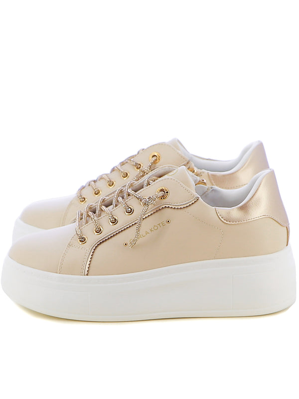 Sneakers stringate donna CARLA KOTE 2507K bianco oro | Costa Superstore