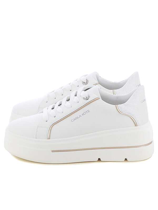 Sneakers stringate donna CARLA KOTE X32-1K bianco oro | Costa Superstore