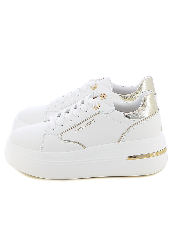 Sneakers stringate donna CARLA KOTE X32-5K bianco oro | Costa Superstore