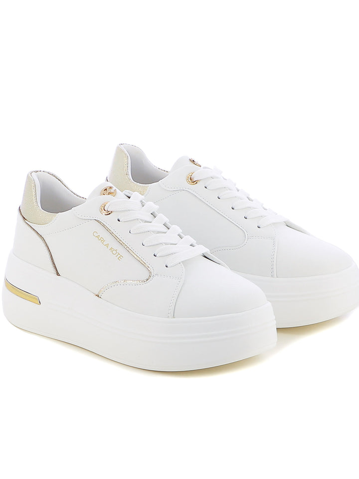 Sneakers stringate donna CARLA KOTE X32-5K bianco oro | Costa Superstore