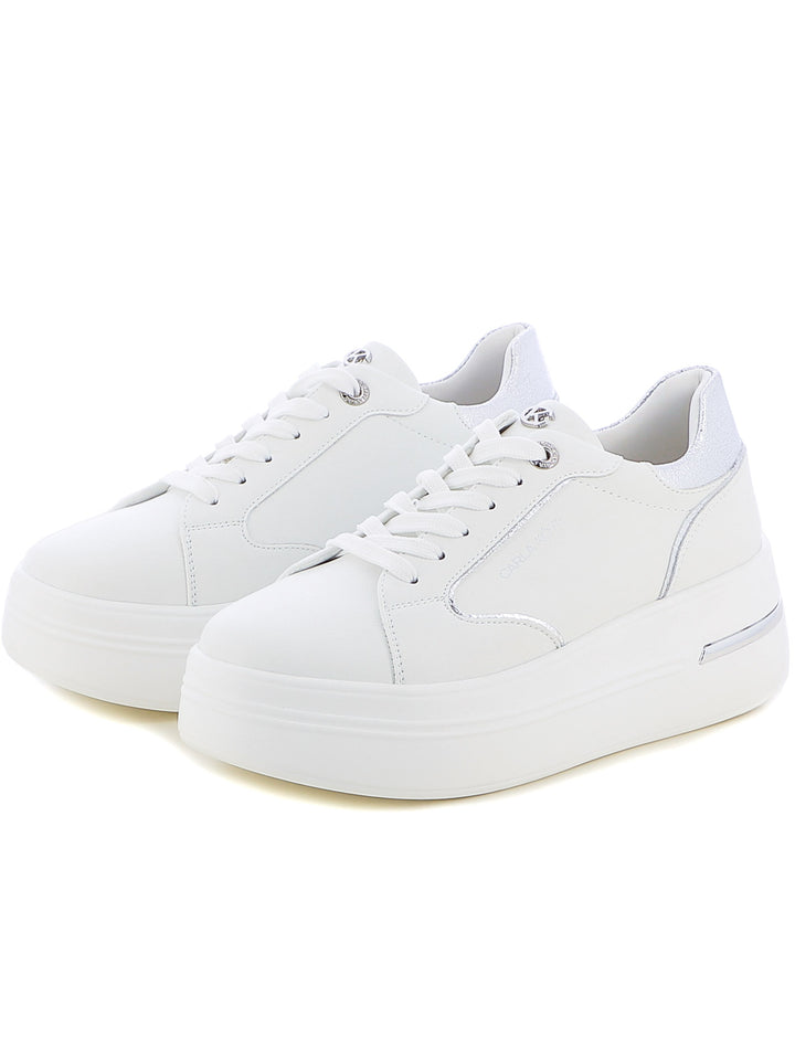 Sneakers stringate donna CARLA KOTE X32-5K bianco argento | Costa Superstore