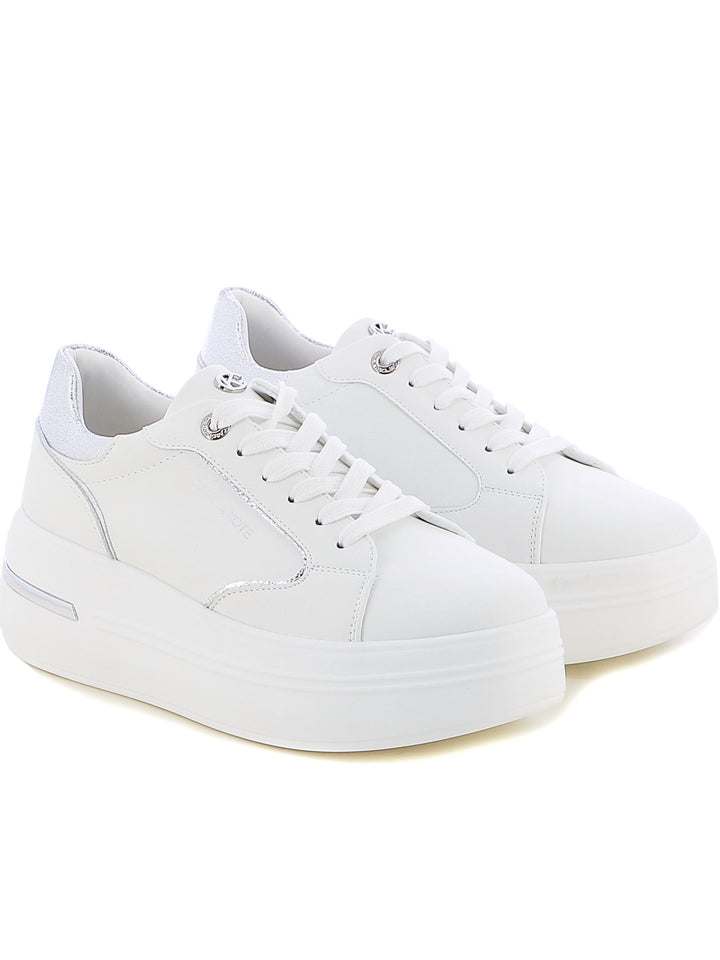 Sneakers stringate donna CARLA KOTE X32-5K bianco argento | Costa Superstore