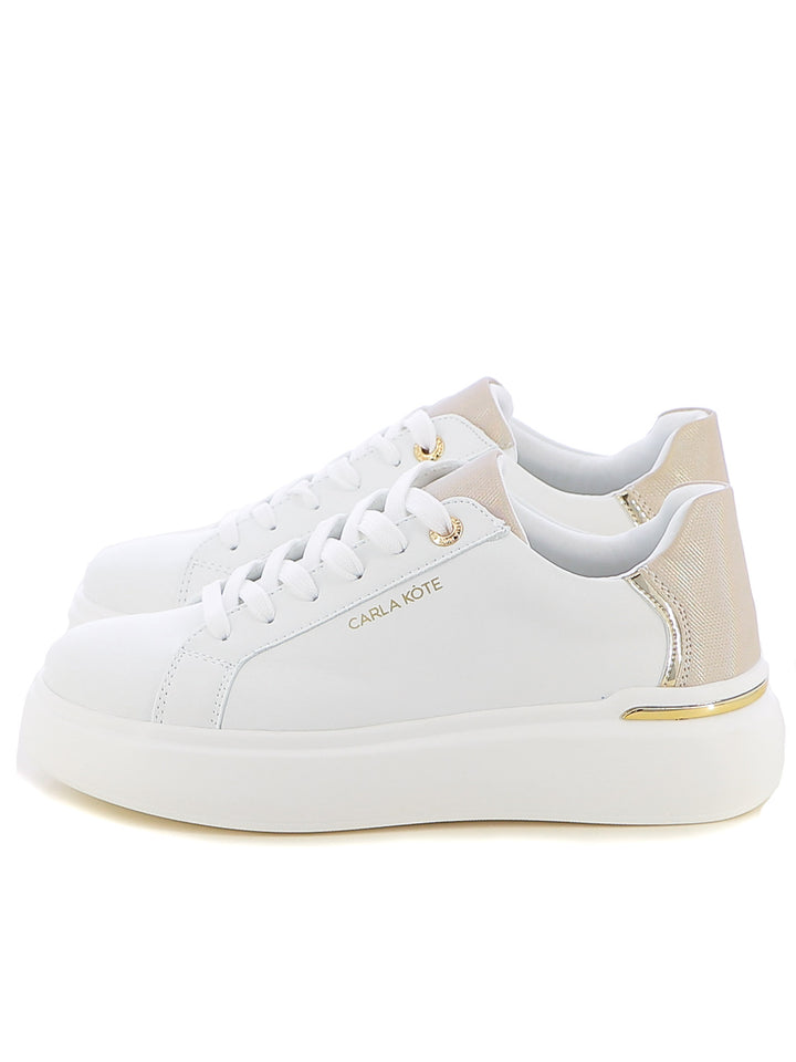 Sneakers stringate donna CARLA KOTE X32-60K bianco oro | Costa Superstore