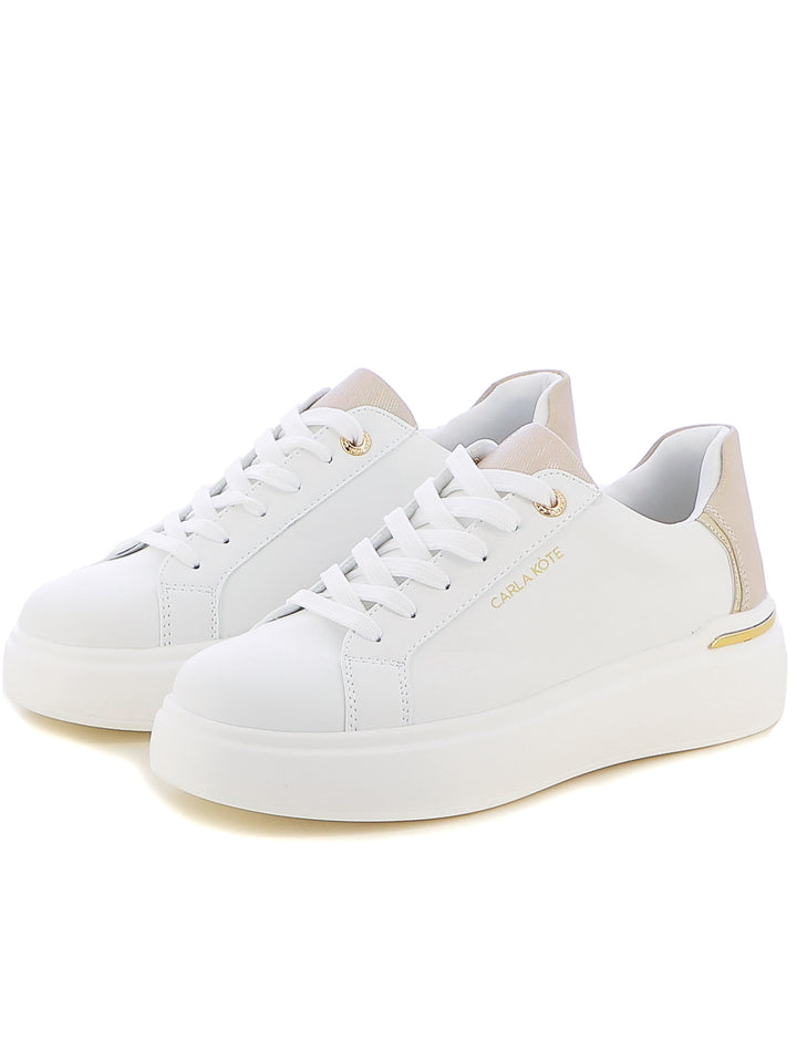 Sneakers stringate donna CARLA KOTE X32-60K bianco oro | Costa Superstore