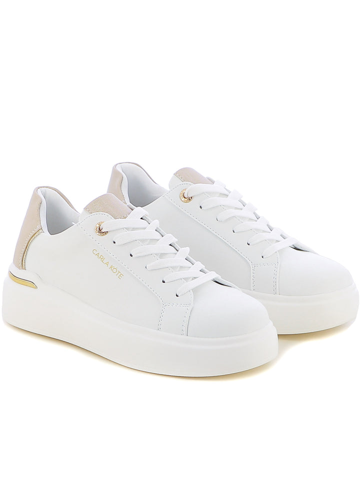 Sneakers stringate donna CARLA KOTE X32-60K bianco oro | Costa Superstore