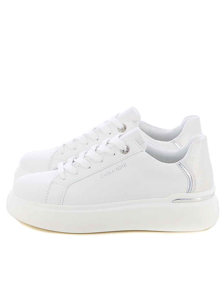 Sneakers stringate donna CARLA KOTE X32-60K bianco argento | Costa Superstore