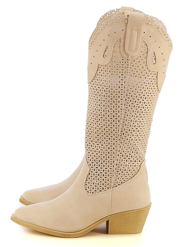 Stivali texani donna MINU 6Y2200-20 beige chiaro | Costa Superstore