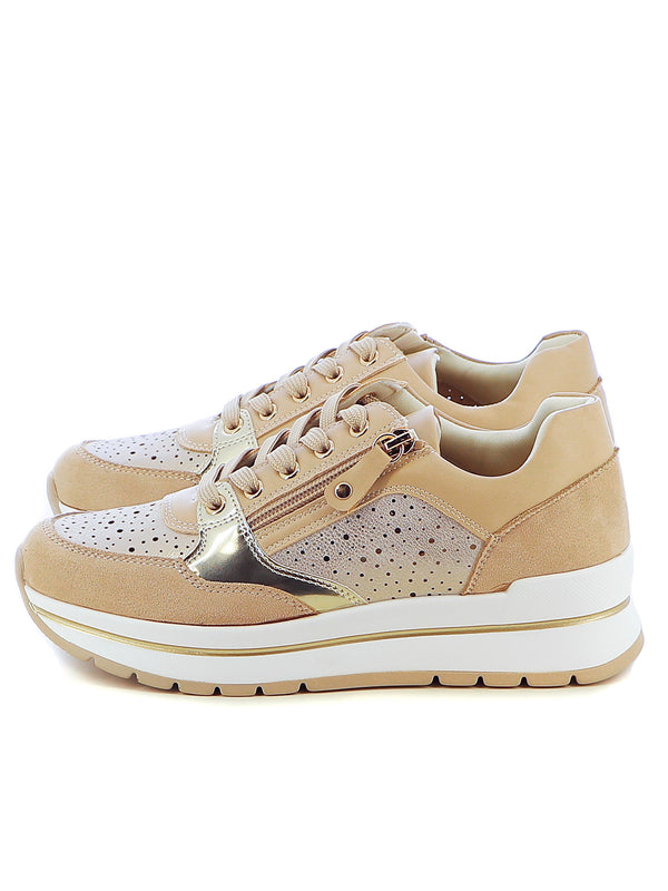 Sneakers stringate donna MINU H21560-1 beige scuro | Costa Superstore