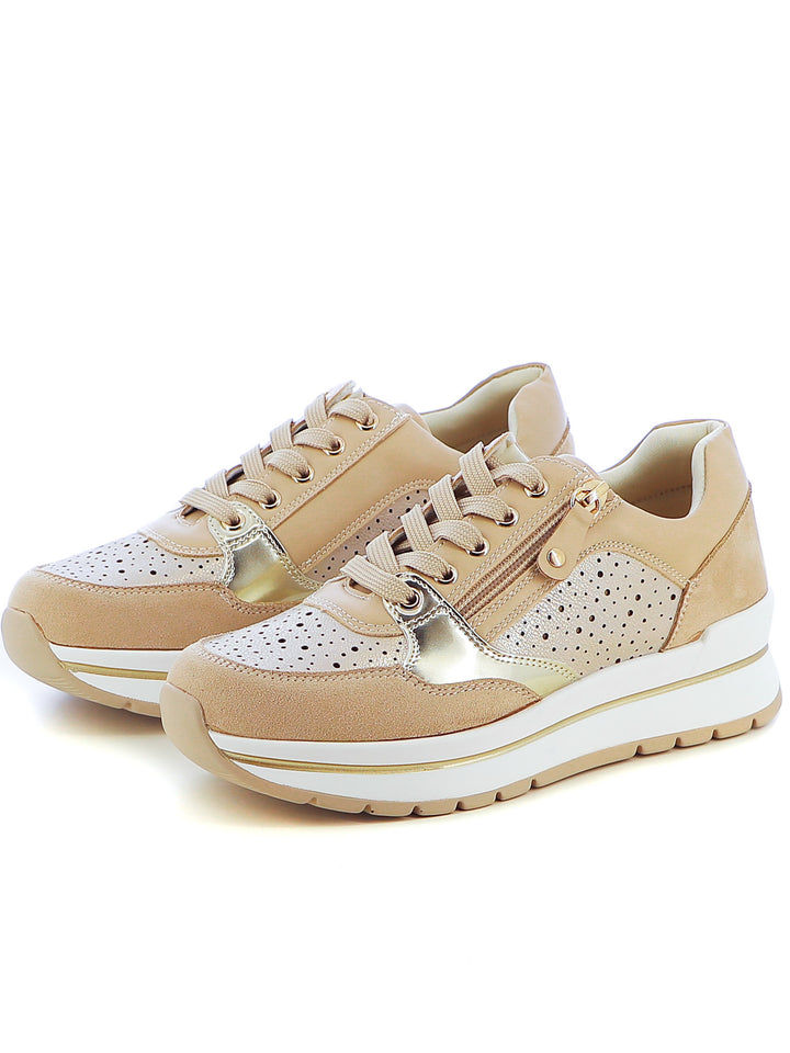 Sneakers stringate donna MINU H21560-1 beige scuro | Costa Superstore