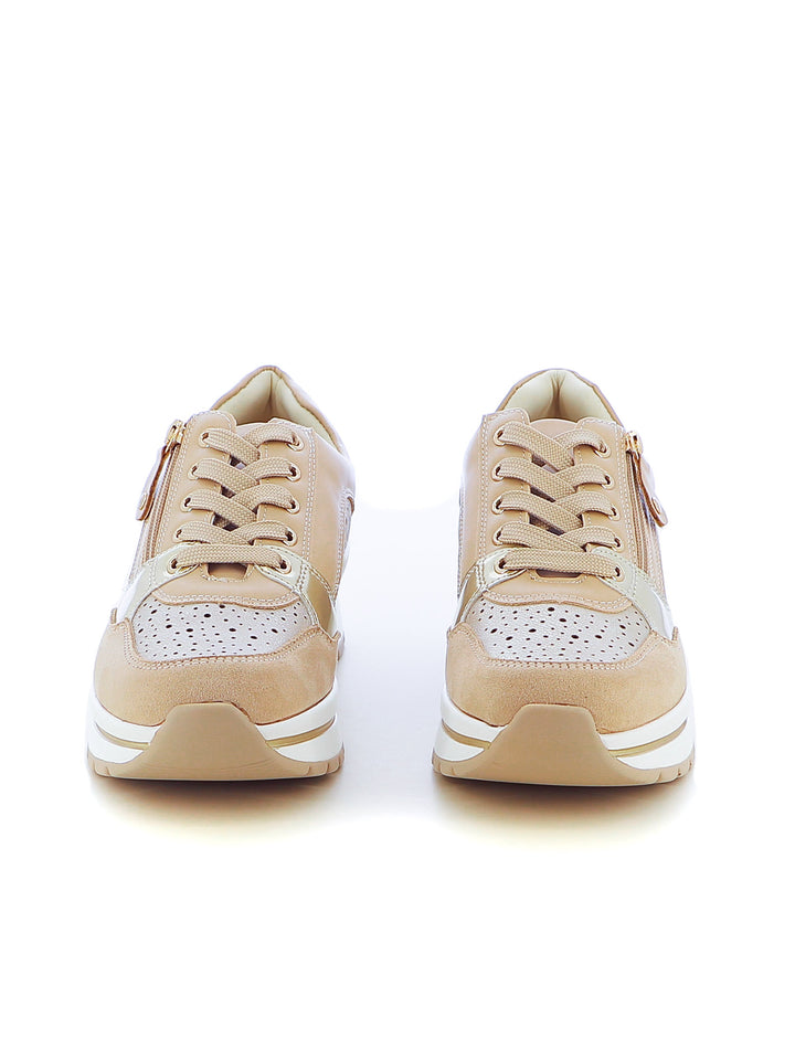 Sneakers stringate donna MINU H21560-1 beige scuro | Costa Superstore