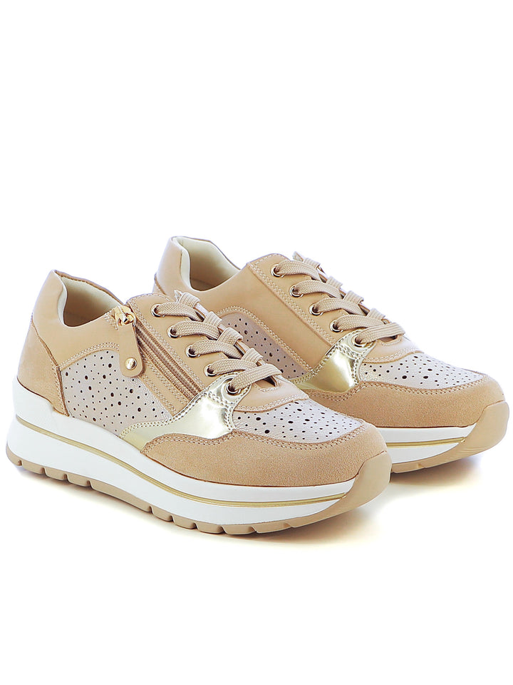 Sneakers stringate donna MINU H21560-1 beige scuro | Costa Superstore