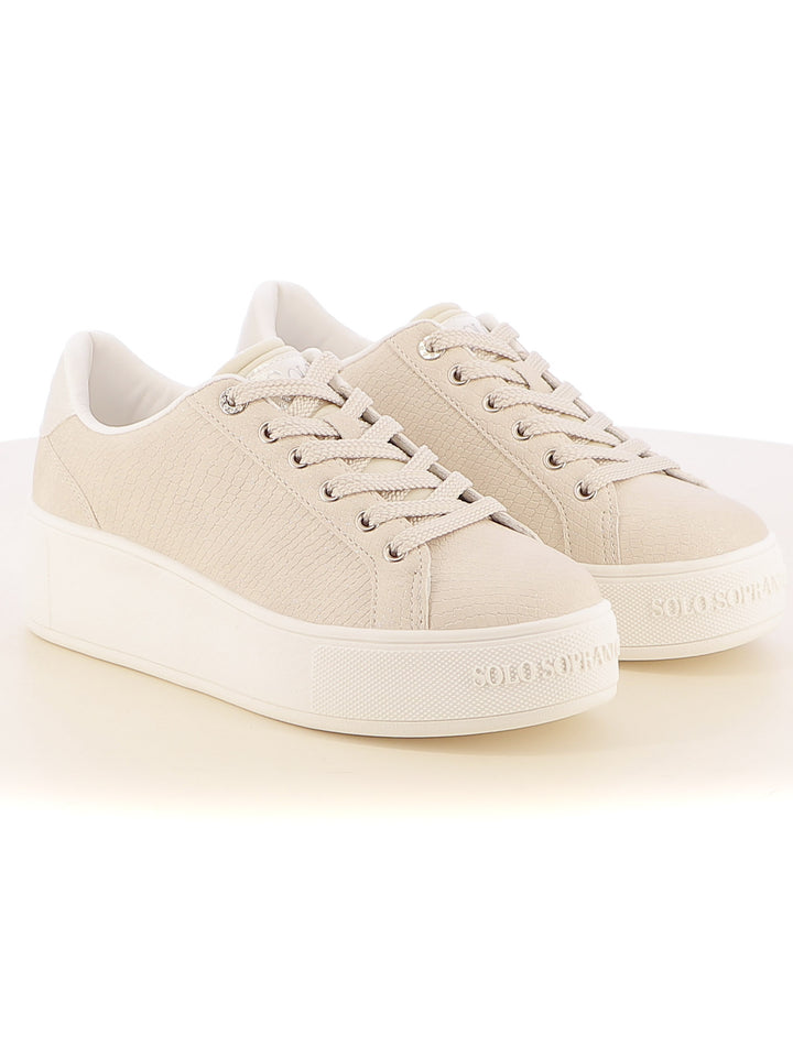 Sneakers stringate donna SOPRANI COUTURE SCW514P12 beige chiaro | Costa Superstore