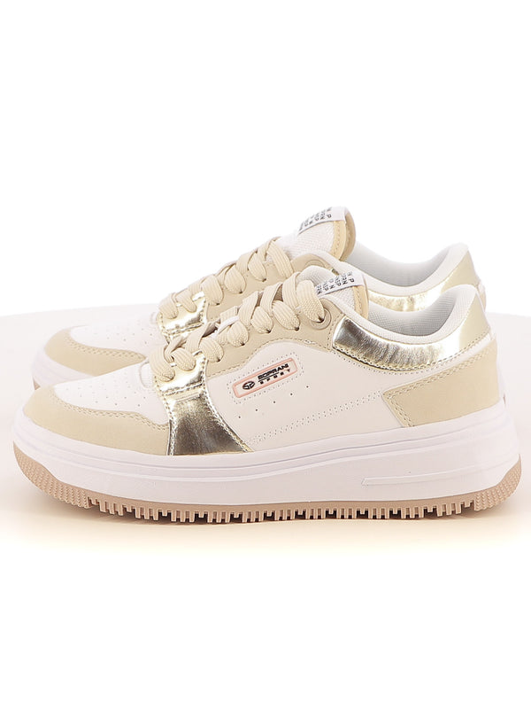 Sneakers stringate donna SOPRANI SPORT SPW517R03 beige chiaro | Costa Superstore